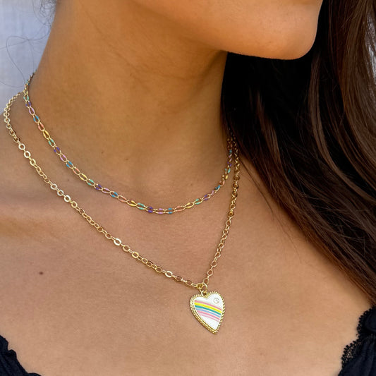 Enameled Gold Choker Necklace