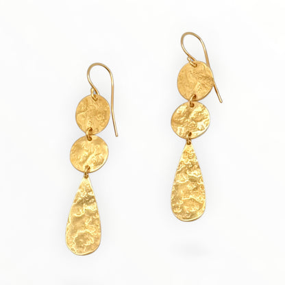 Sunlit Hammered Gold Earrings
