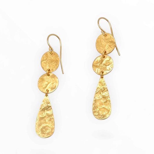Sunlit Hammered Gold Earrings
