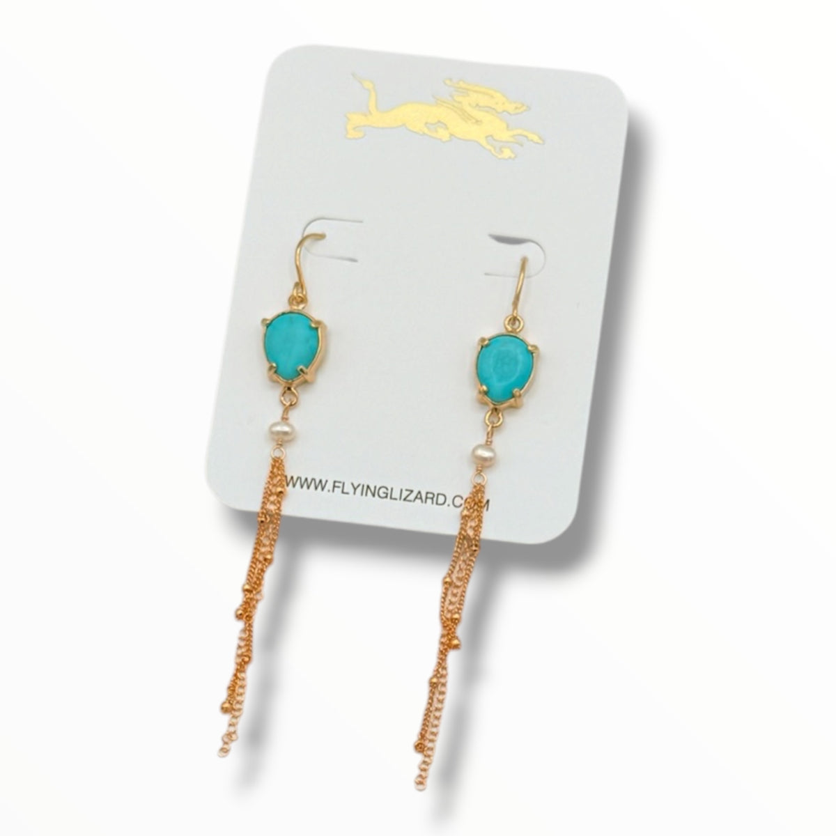 Pacific Rodeo Turquoise Chain Drop Earrings