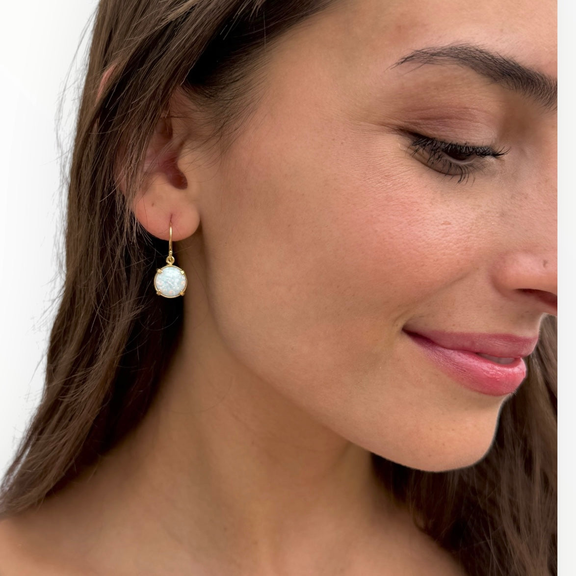 Opal Glow Gold   Drop Earrings