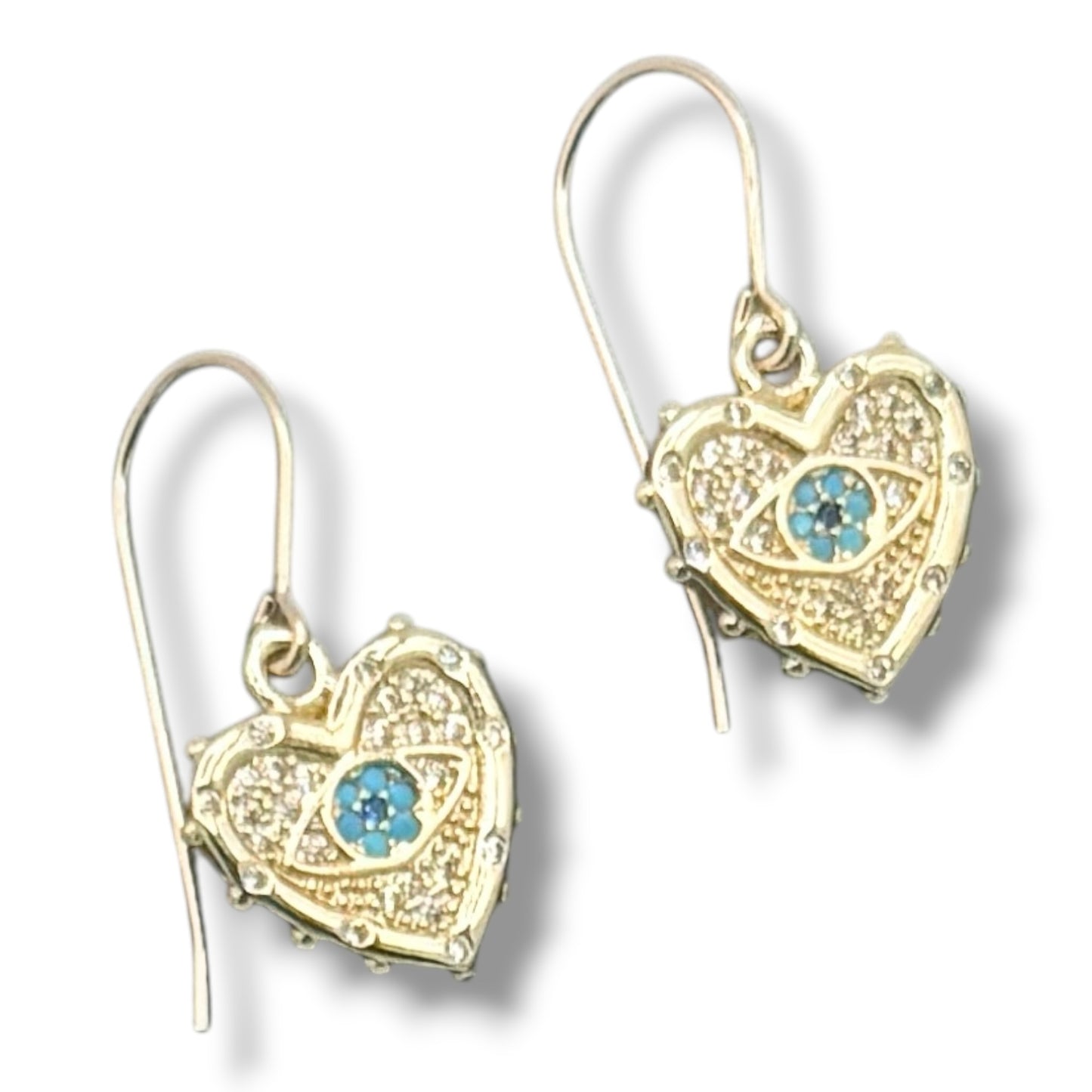 Turquoise Talisman Charm Earrings – 14K Gold Filled Ear Wires