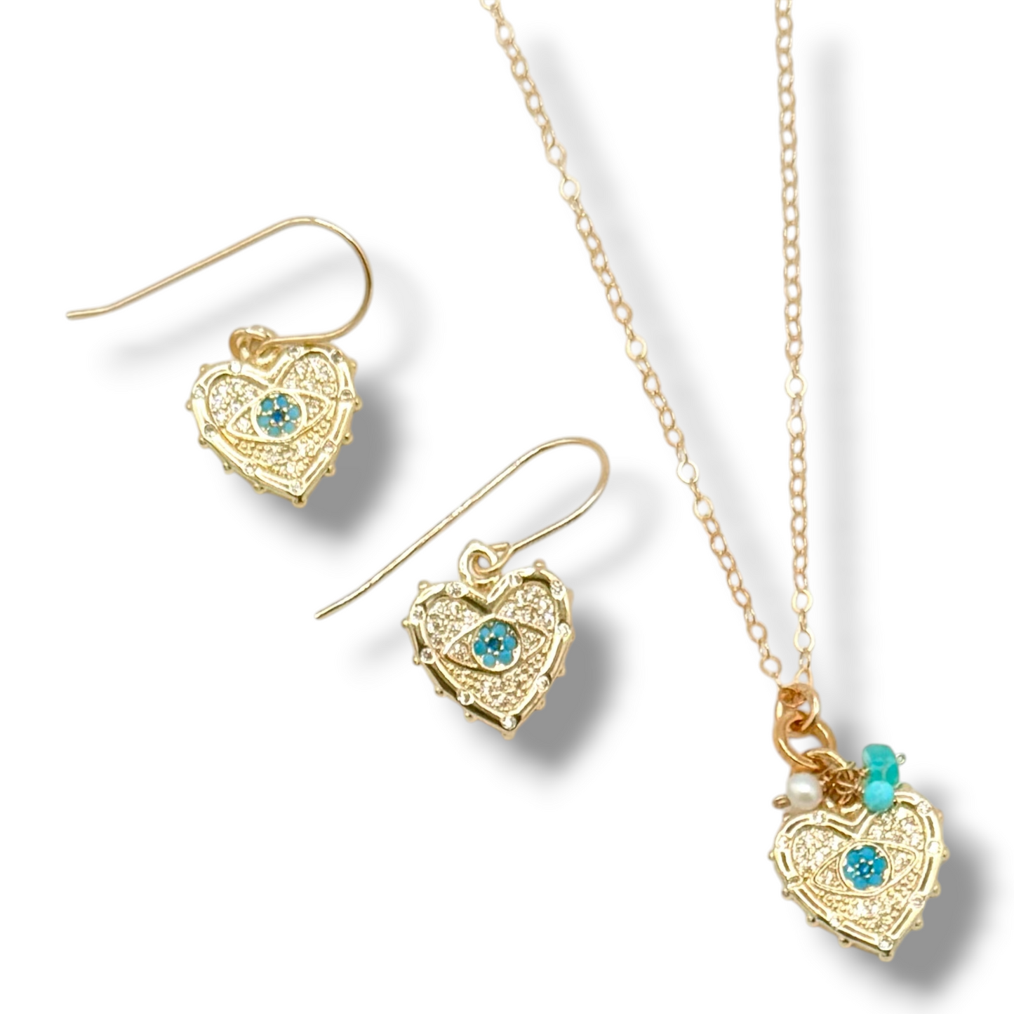 Turquoise Talisman Charm Necklaces – 14K Gold Filled