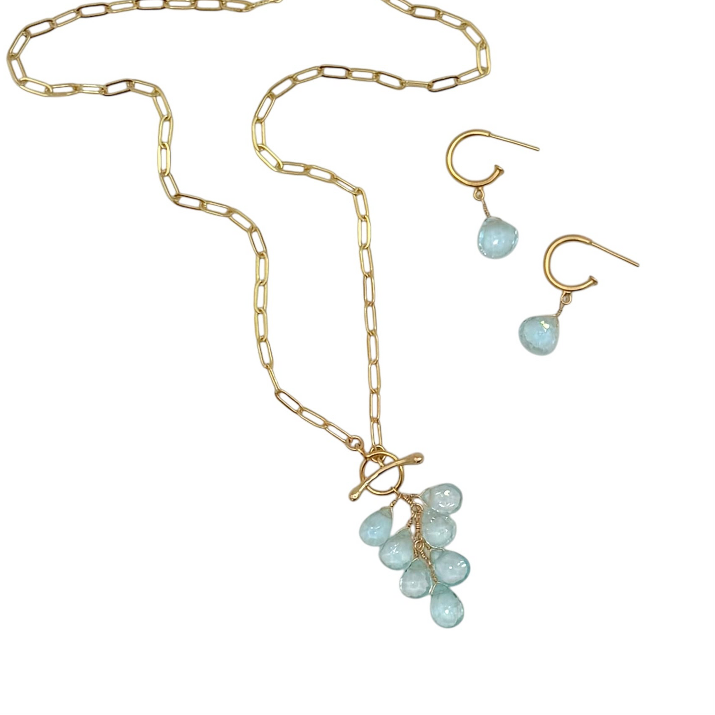 Blue Topaz Waterfall Necklace