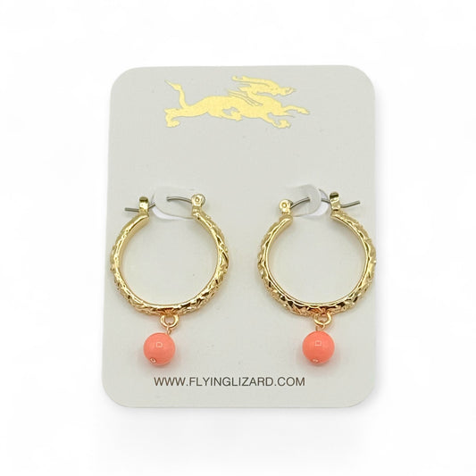Peach Coral Hoops