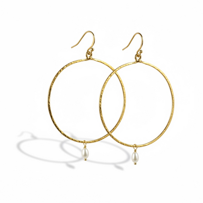 Delicate Rice Pearl Hoops