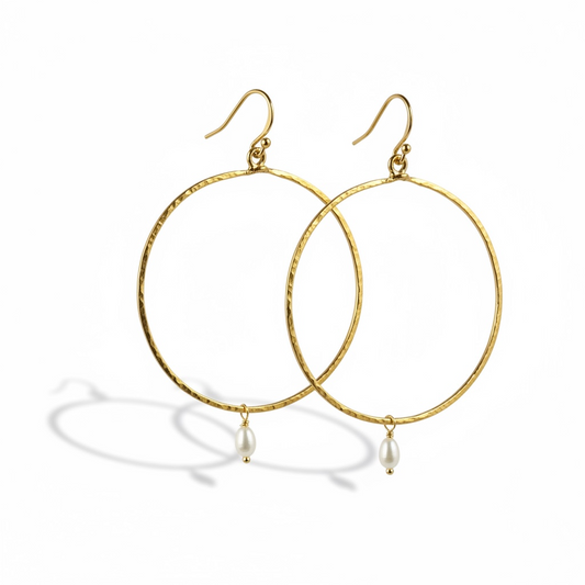 Delicate Rice Pearl Hoops