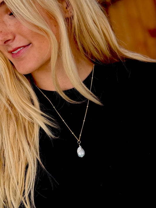 Tidal Pearl Drop Necklace