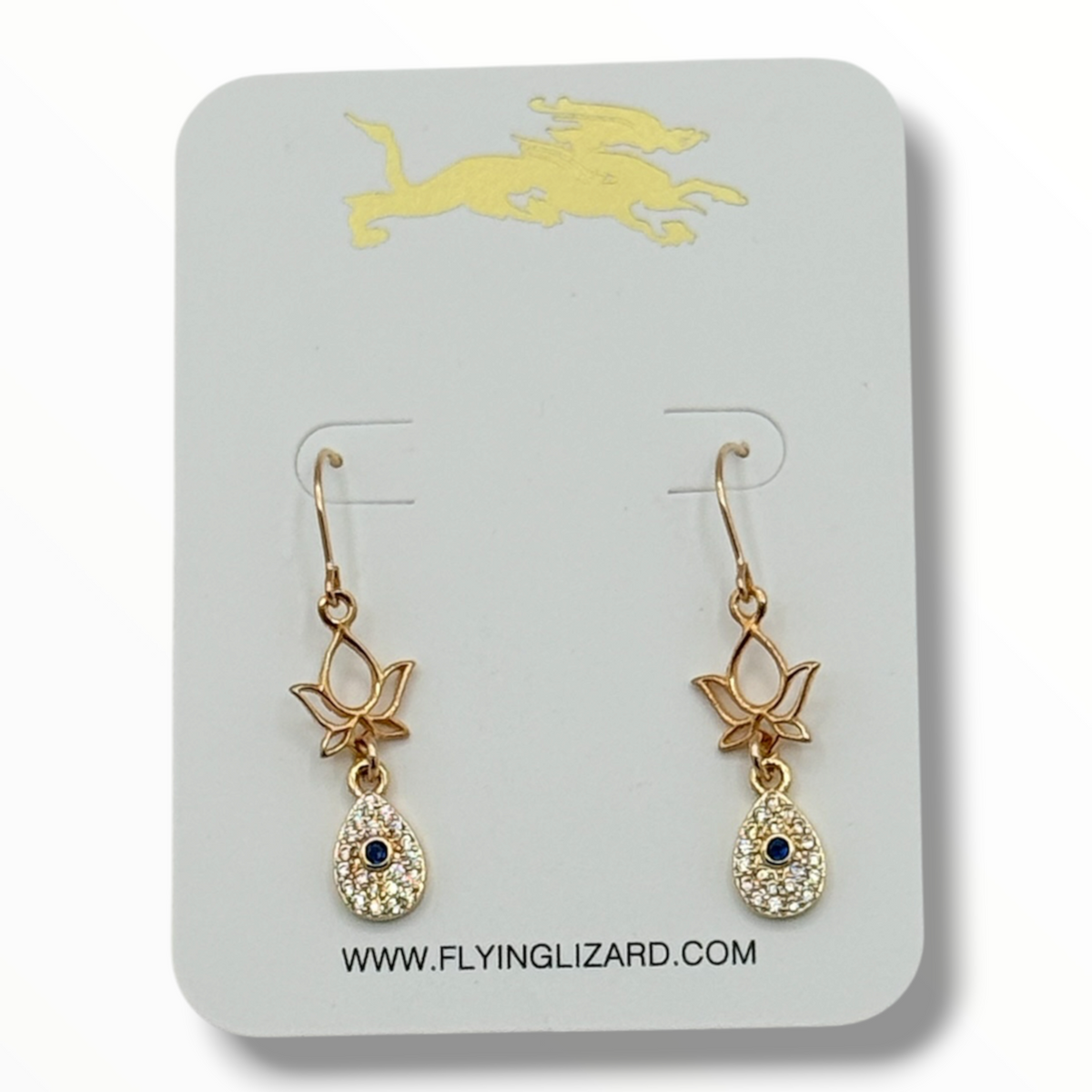 Lotus Light – Delicate Zircon Drop Earrings