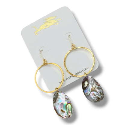 Vintage Abalone Oval Earrings