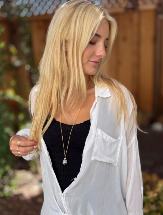 Long Natural Cone Shell Necklace
