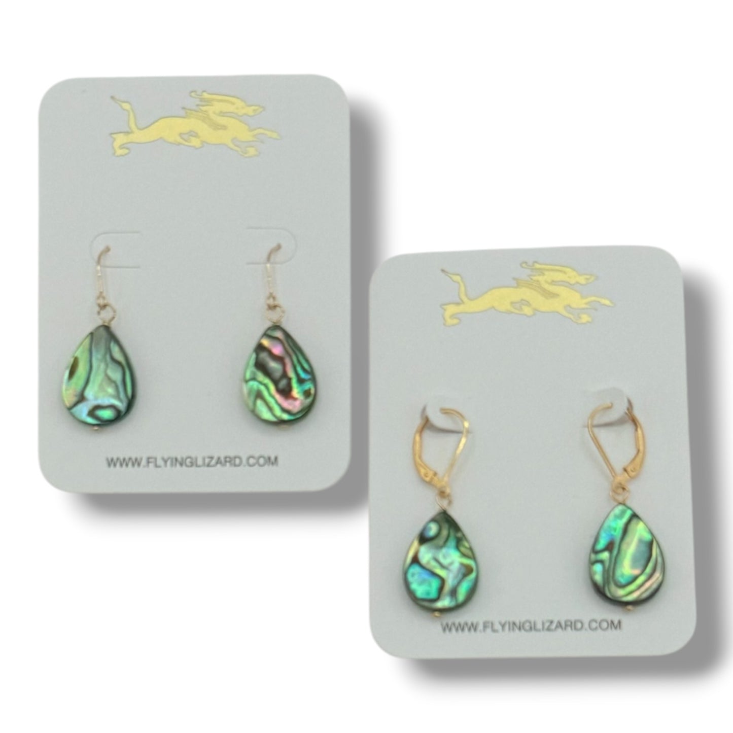 Abalone or Opal Delicate 14k Earrings
