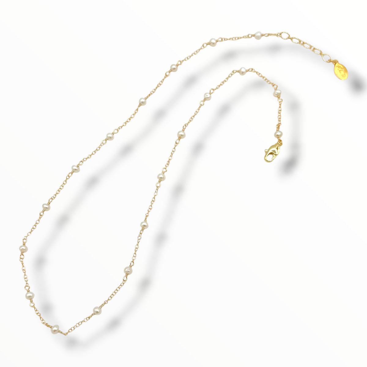Gemstone Station Chain Necklace – Ruby, Blue Opal, Jelly Opal, Pearl & Black Spinel | 14K Gold Filled