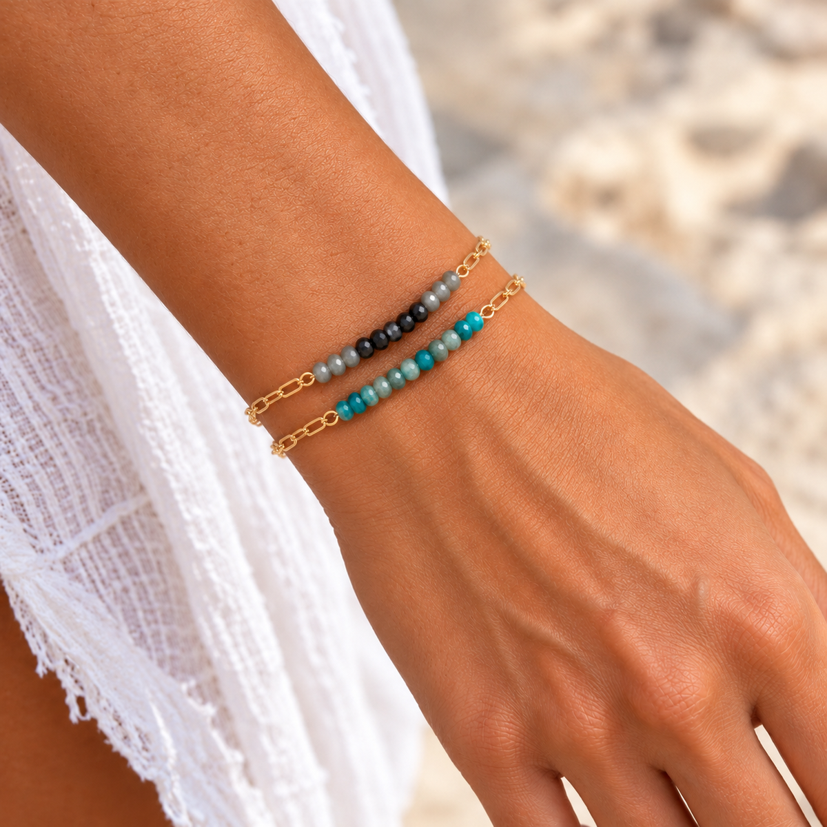 Pleasure Point Labradorite & Mixed Gemstone Gold Bracelet
