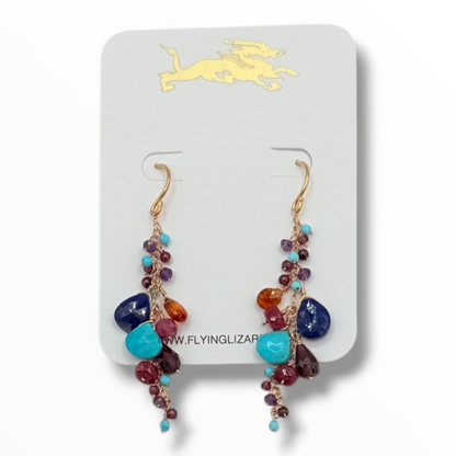 Vibrant Stone Cluster Earrings