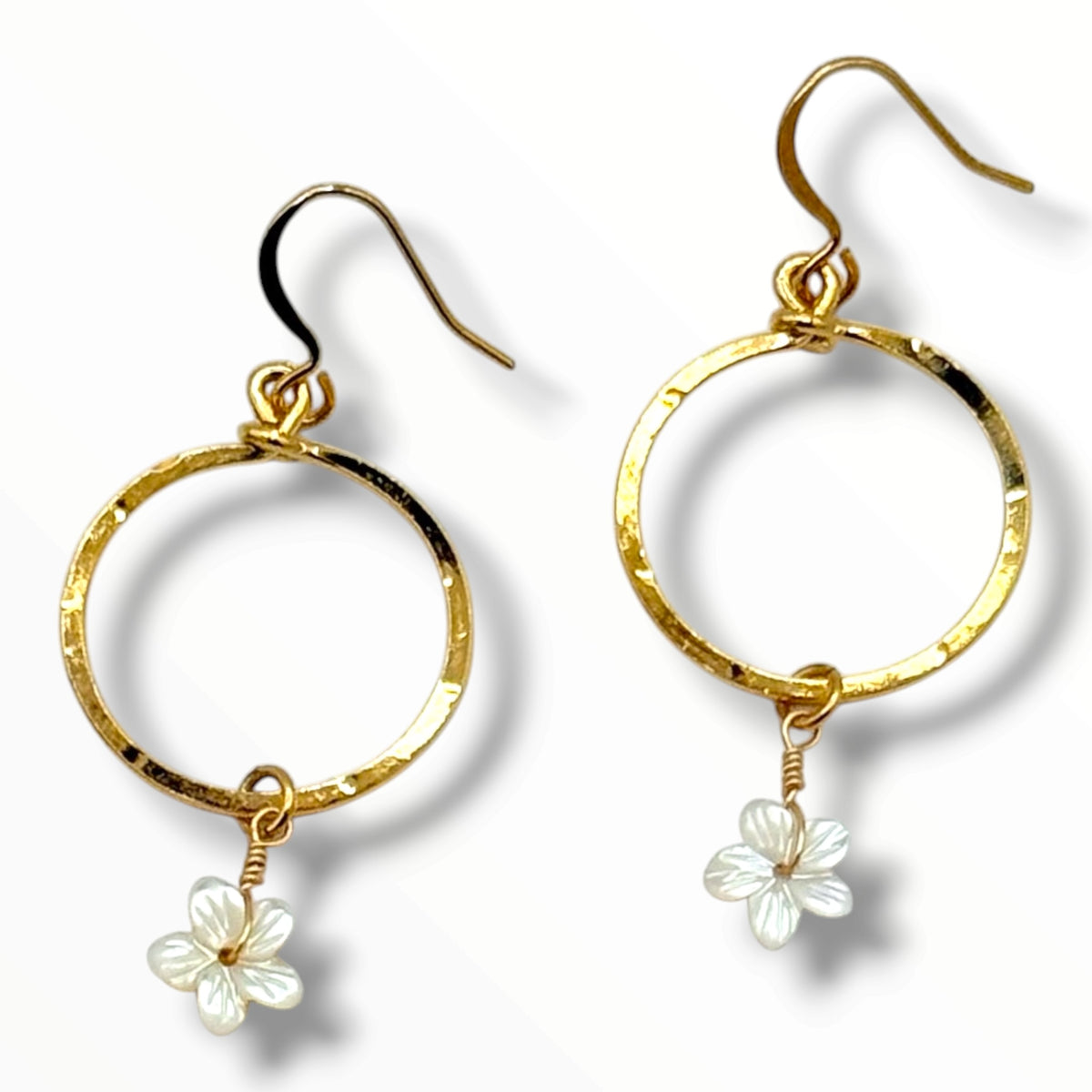 Meet Me at the Ocean – Carved Mother of Pearl Flower Earrings