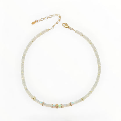 Opal Beaded Necklace with Jelly Opal Accents