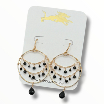 The Avalon Hoops Labradorite & Black Spinel