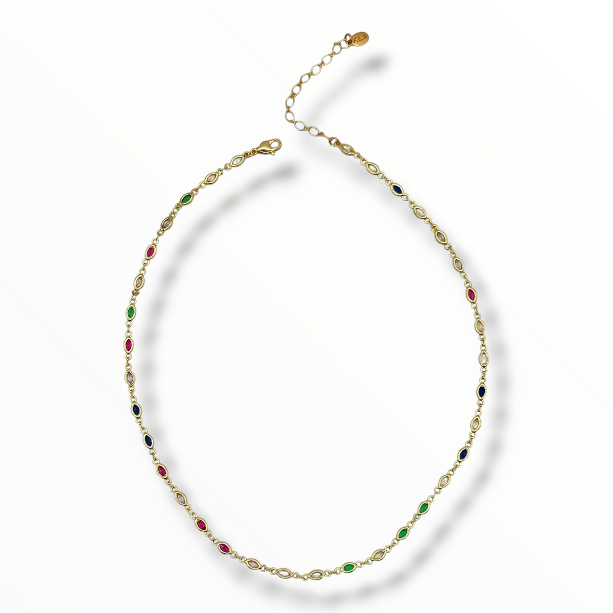 Prism Coast – Scattered Rainbow Zircon Necklace & Bracelet | 18K Gold Vermeil