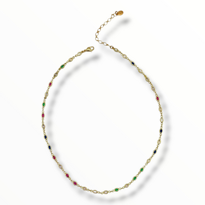 Prism Coast – Scattered Rainbow Zircon Necklace & Bracelet | 18K Gold Vermeil