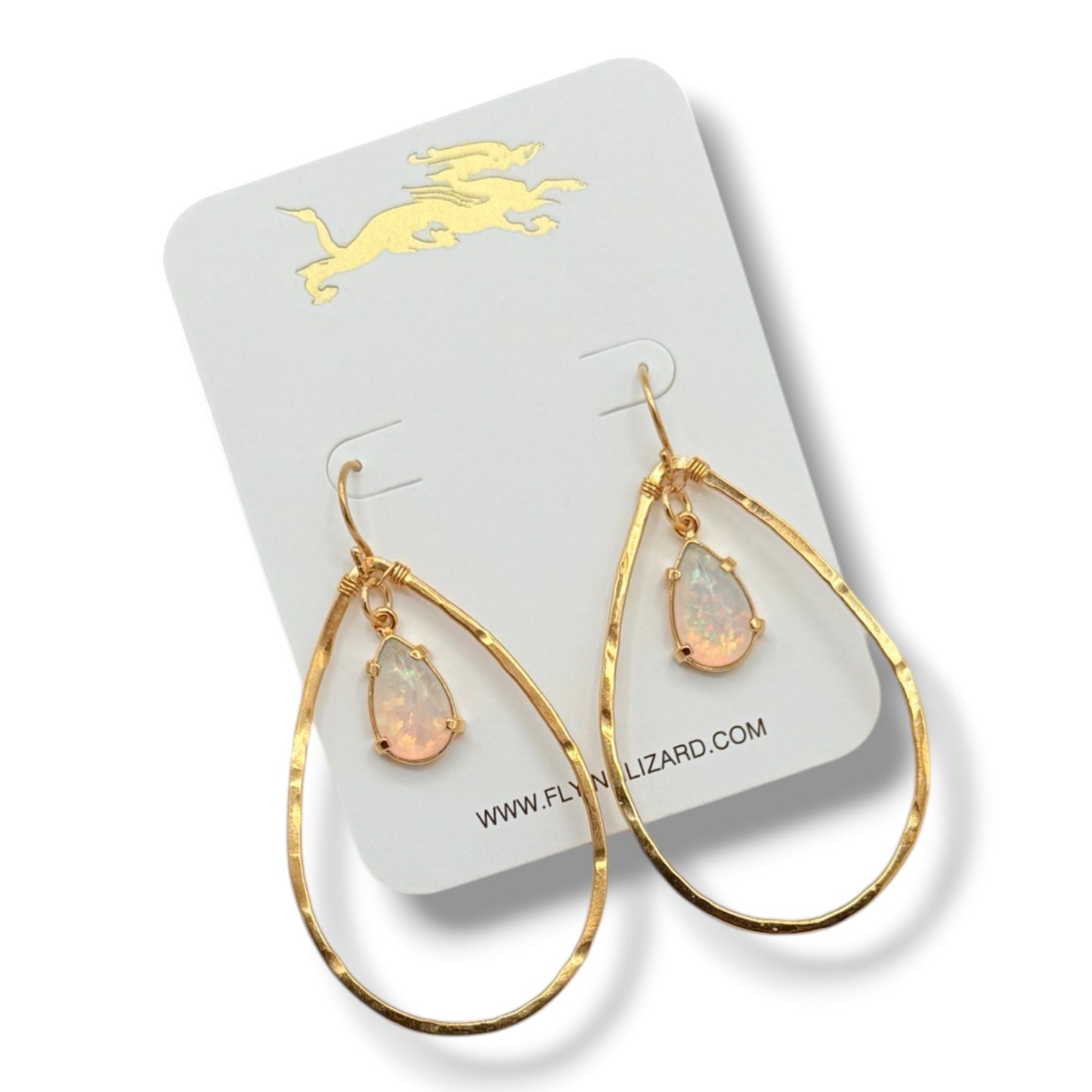 Teardrop Hoops with Jelly Opals