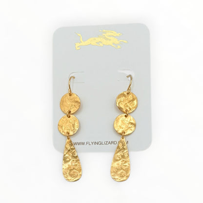 Sunlit Hammered Gold Earrings