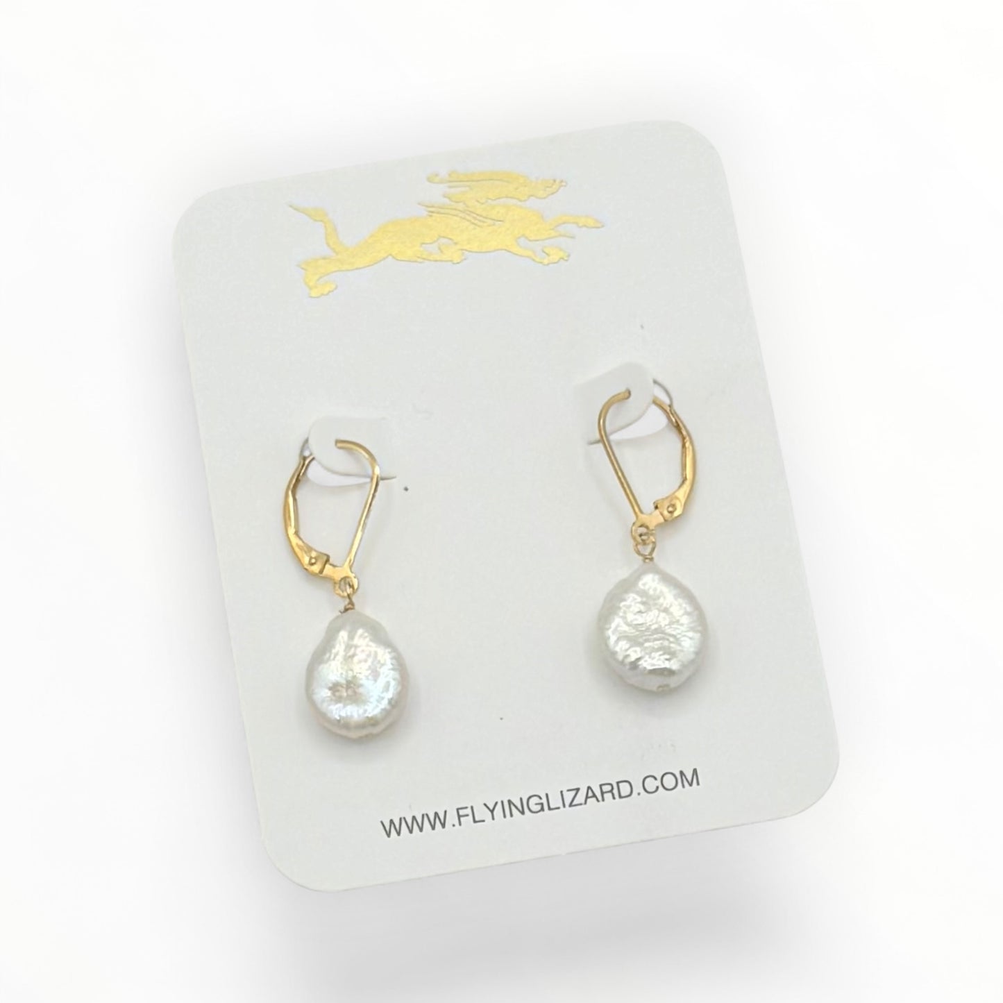 Freshwater Nugget Pearl Earrings/14 kGold Filled Leverback Earrings