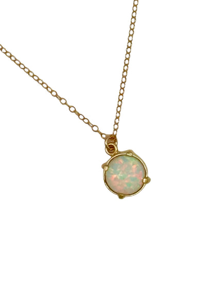 Prong Set Opal Necklace