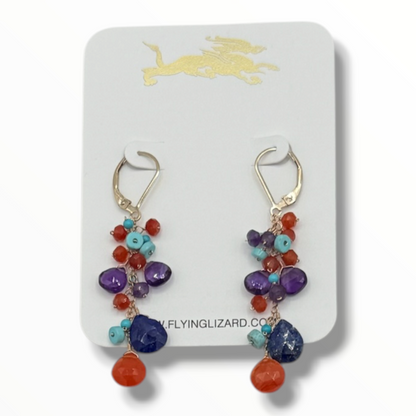 Vibrant Stone Cluster Earrings