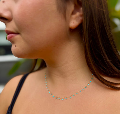 Pearl & Turquoise Droplet Necklaces
