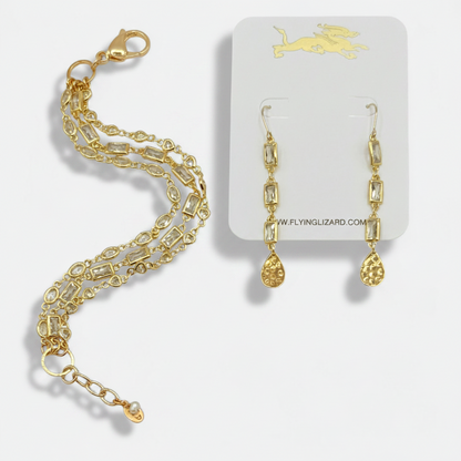 3 Strand Gold Zircon Bracelet