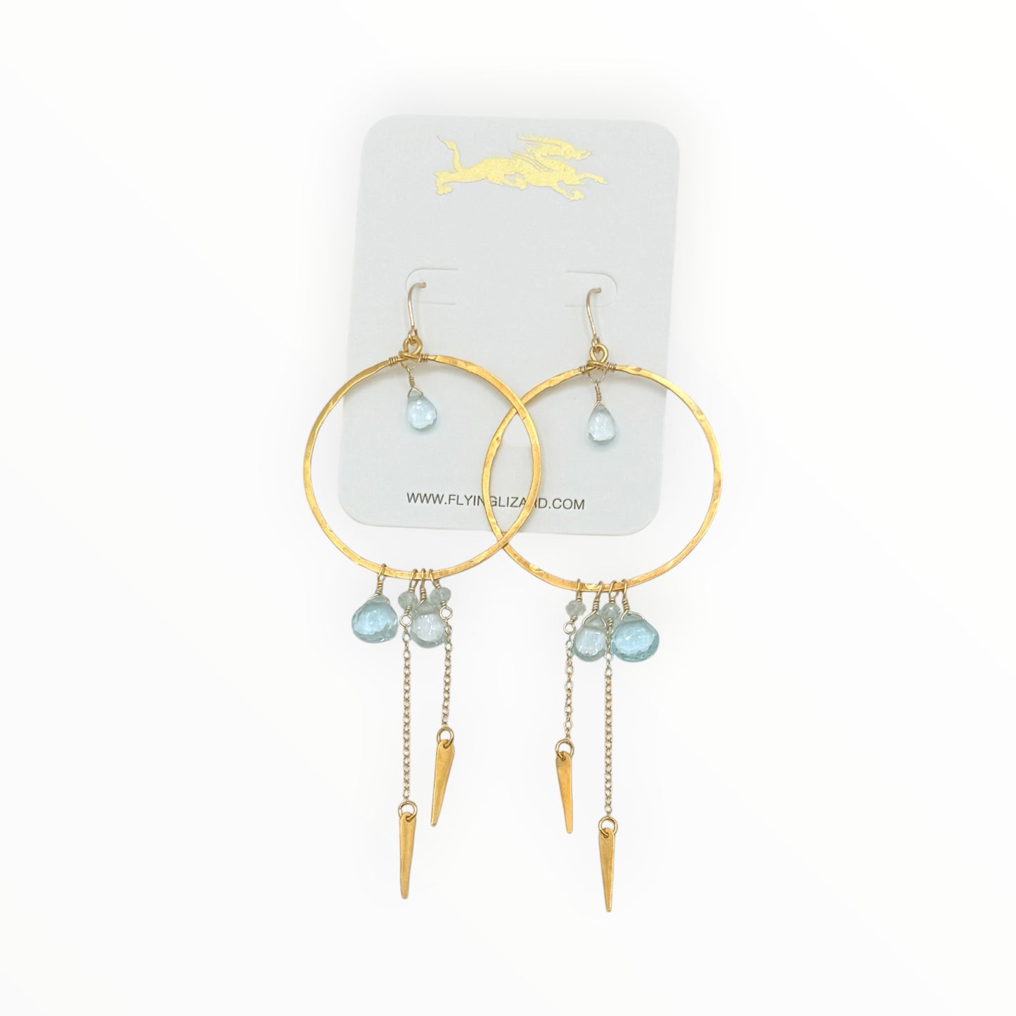 Ocean Drop Blue Topaz Hoops