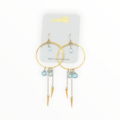Ocean Drop Blue Topaz Hoops