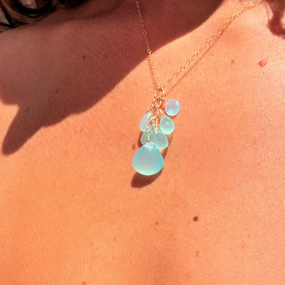 Chalcedony Falls Gold Necklace