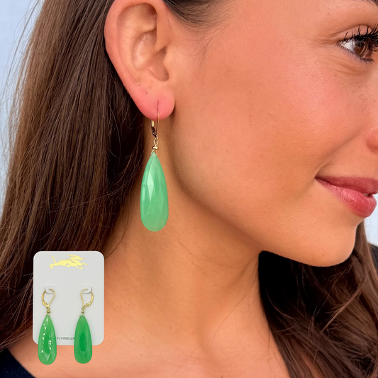 Green Chrysoprase Earrings