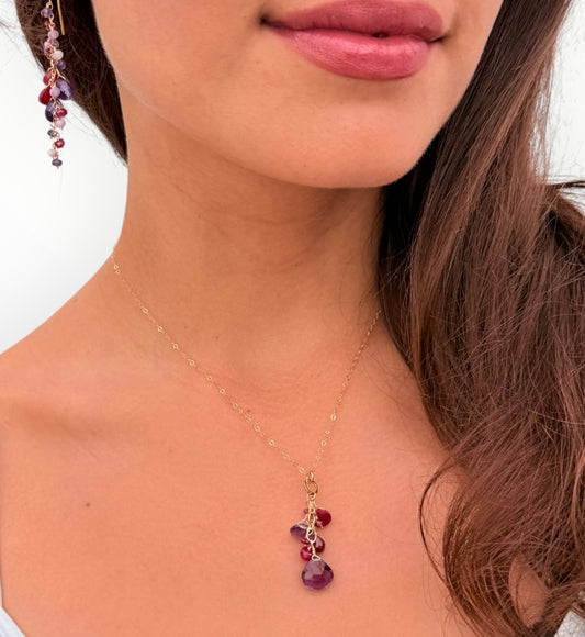 Ruby & Amethyst Charm Necklace