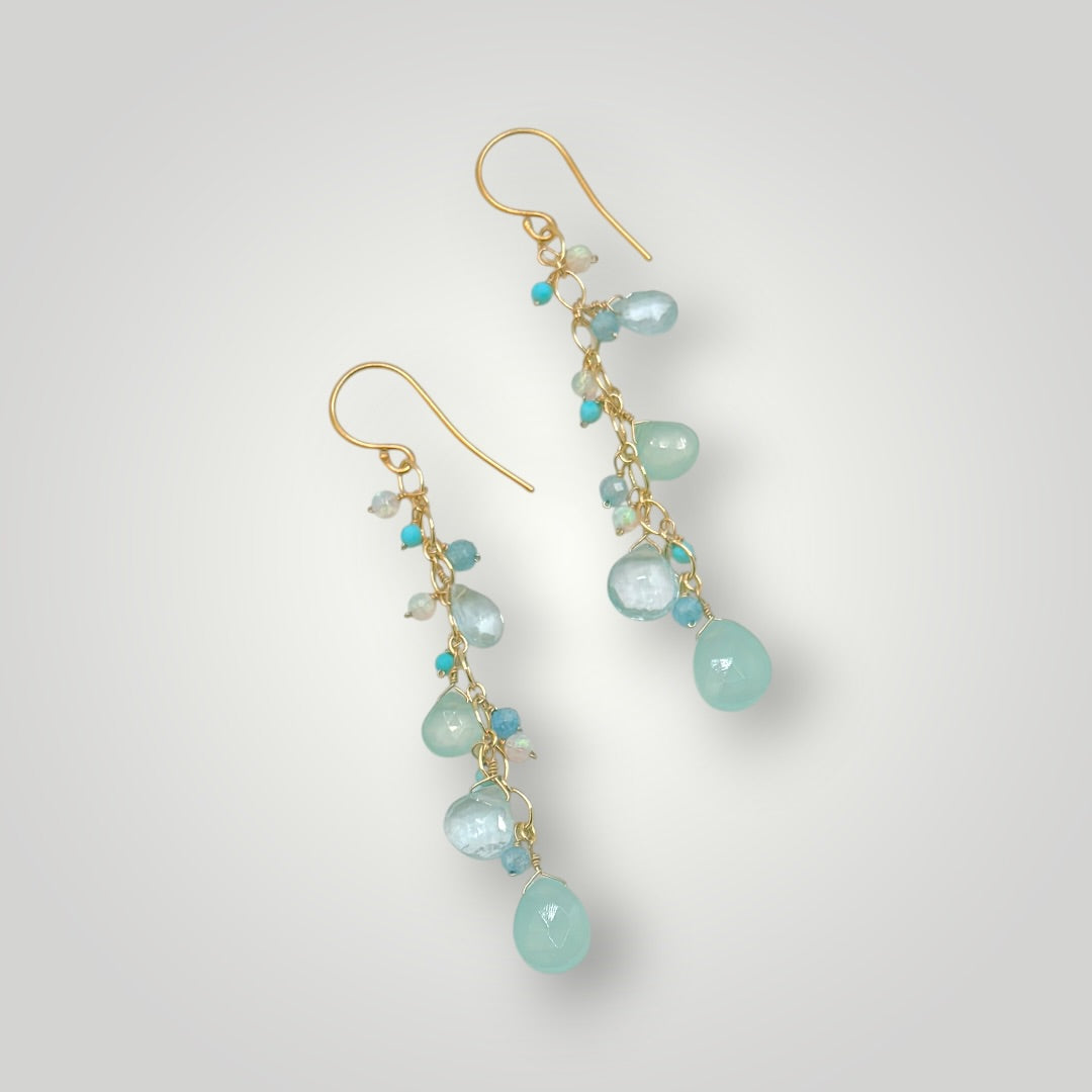 Aqua Gem Flow Earrings