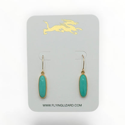 Slender Turquoise Drop Earrings