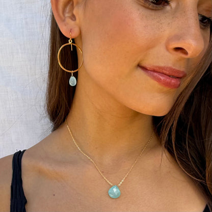 Aqua Chalcedony Endless Necklace