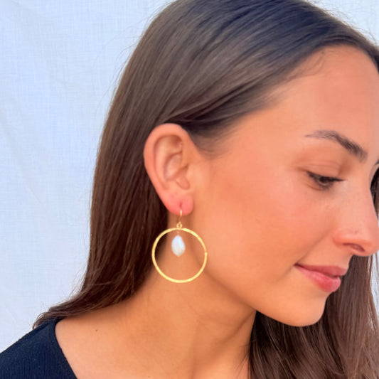 Pearl Nugget Hoops