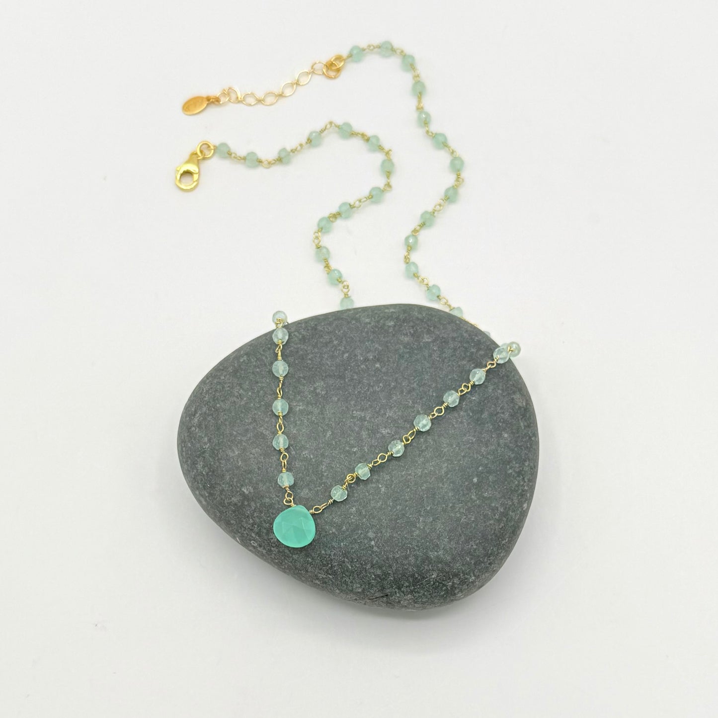 Mint Green Chalcedony Gemstone Necklace