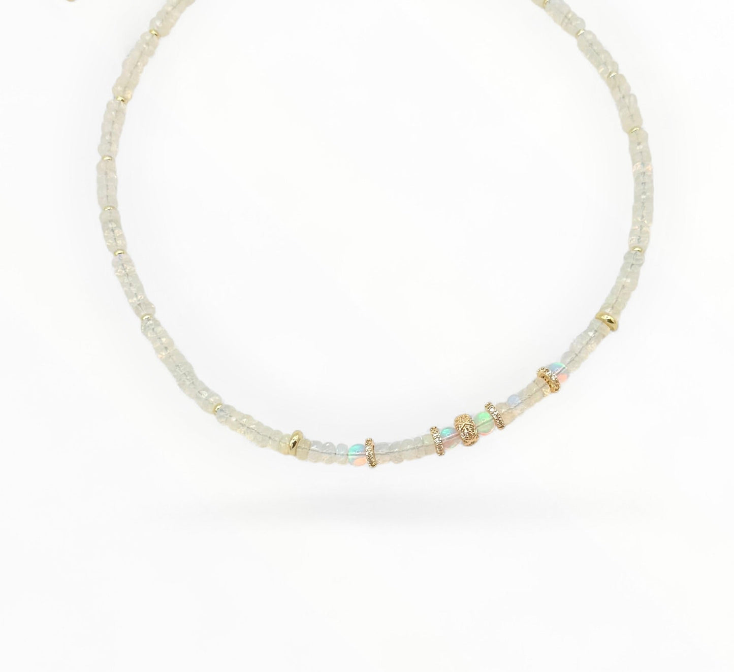 Opal Beaded Necklace with Jelly Opal Accents