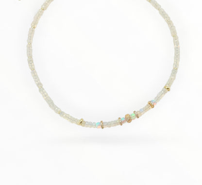 Opal Beaded Necklace with Jelly Opal Accents