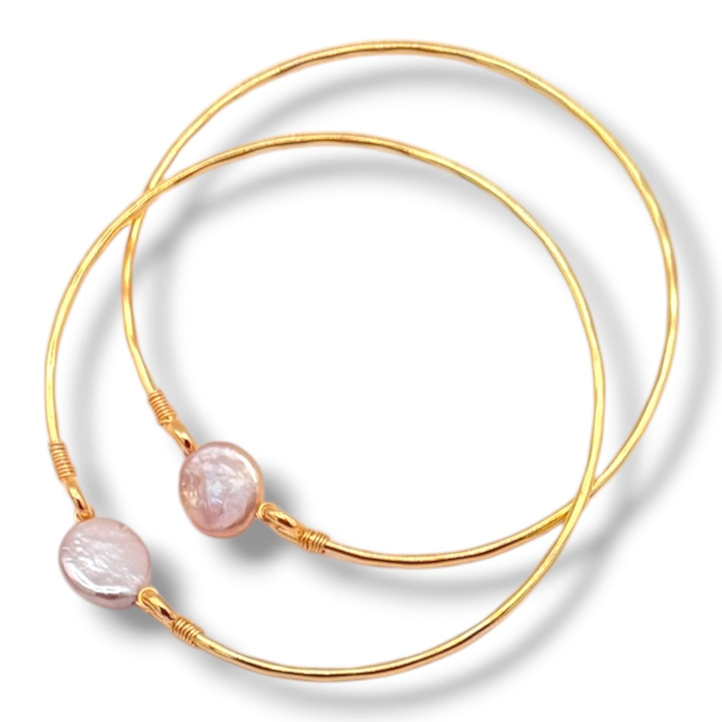 Purple Baroque Pearl Bangle – 18K Gold Vermeil | Artisan Pearl Bracelet