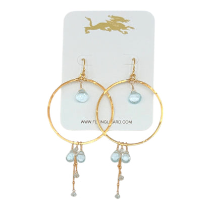 Blue Topaz Delicate Hoops