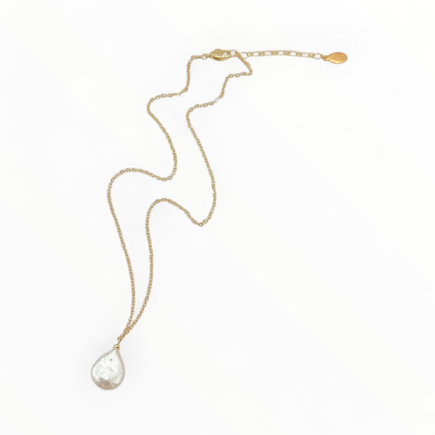 Baroque Pearl Pendant Necklace with Gold Chain