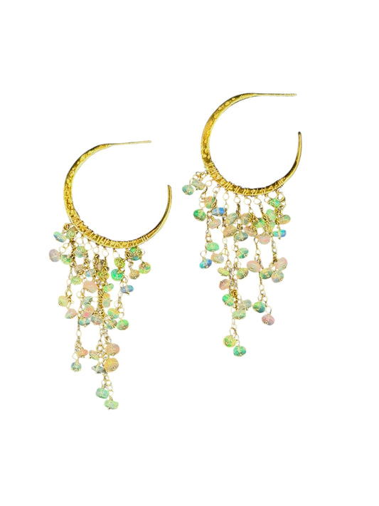 Opal Waterfall Hoops