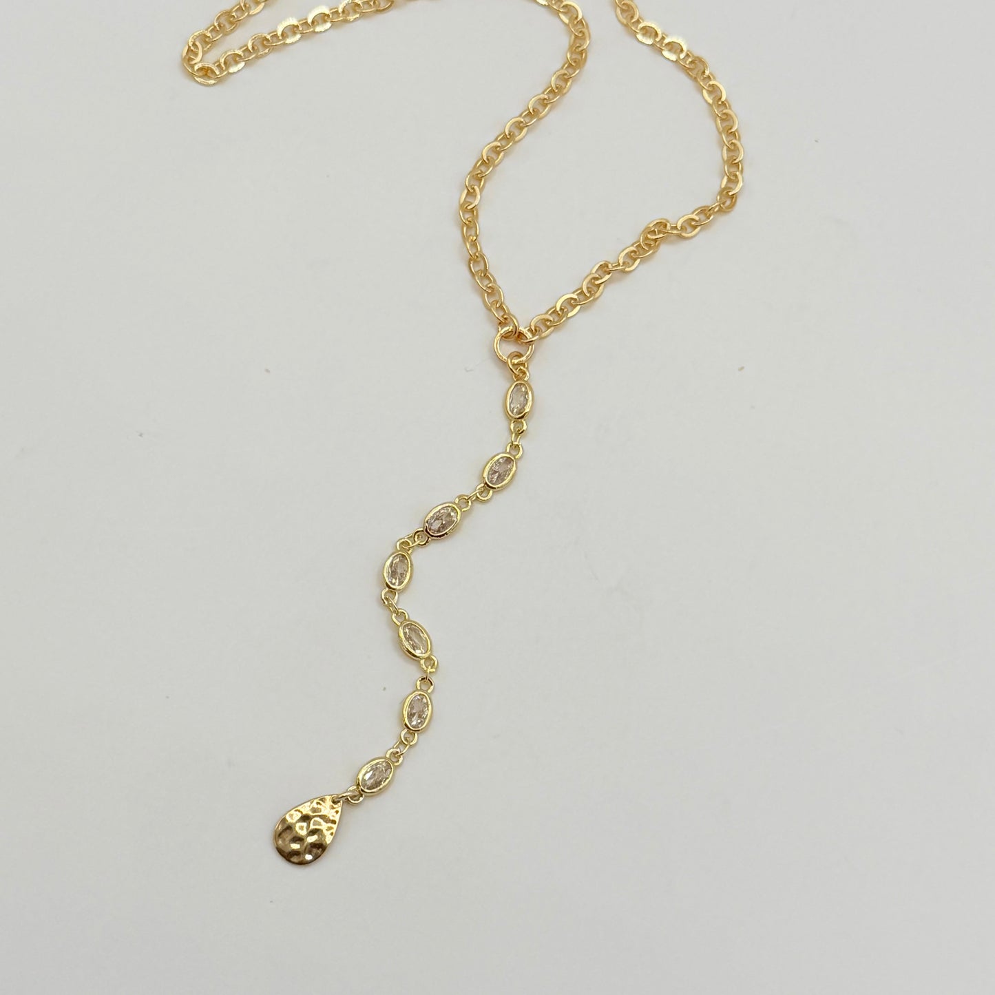 Gold Diamond Zircon 30” Lariat