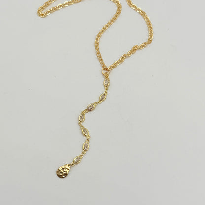 Gold Diamond Zircon 30” Lariat