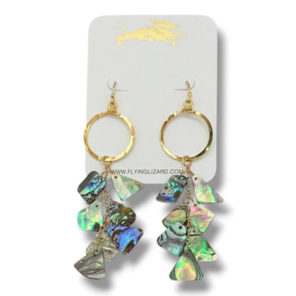 Drilled Abalone Mini Hoops
